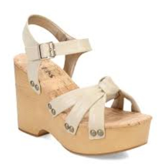 Korks Dawson Wedge Sandals 8 NWOT White Knot Boho Beach Travel Kork Ease Comfort - Picture 1 of 6